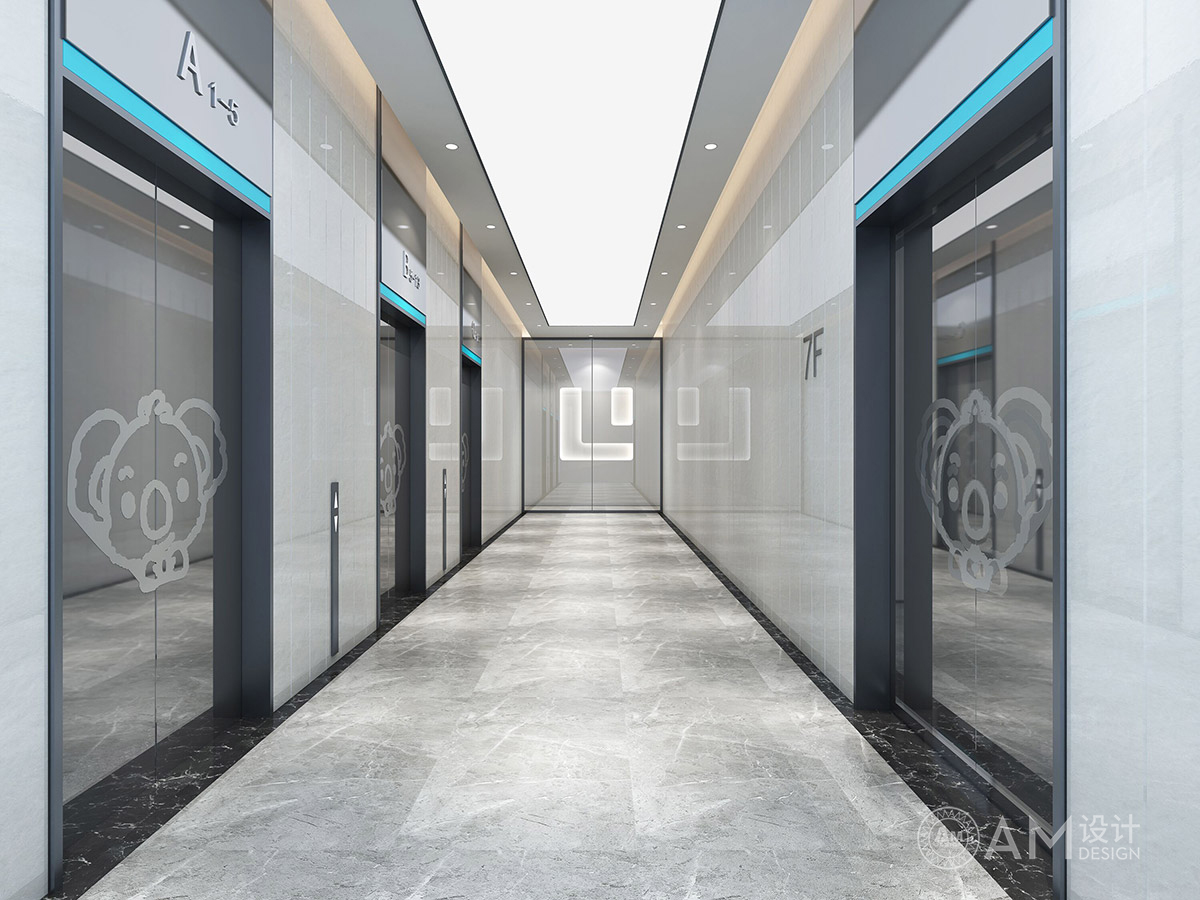 AM设计 | 拉卡拉控股集团办公楼走廊设计